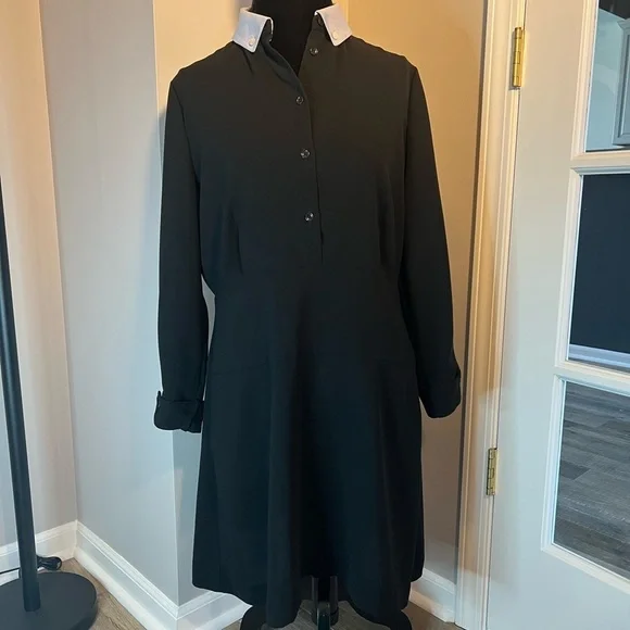 Coach dress with detachable chambray collar, black, size 14 EUC - Picture 3 of 12